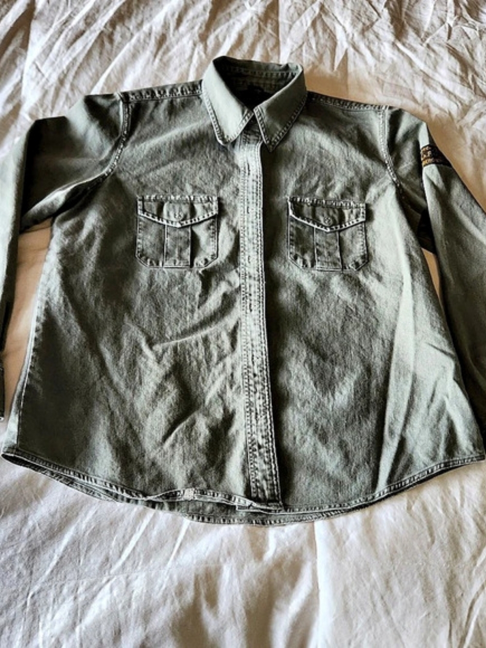 Abercrombie & Fitch Men's Cotton Button Down Green Size Medium